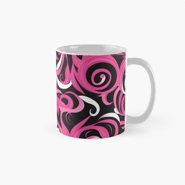 Item preview, Pink and Black Lines Swirls Abstract Pattern  designed and sold by palaco210.
