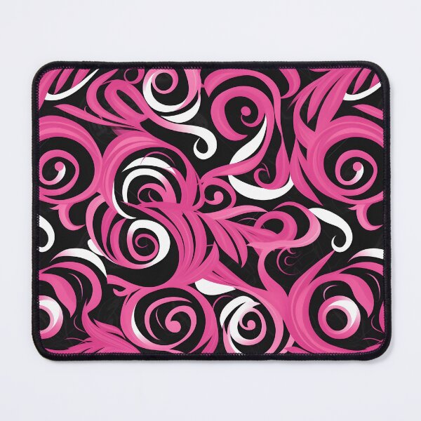 Item preview, Pink and Black Lines Swirls Abstract Pattern  designed and sold by palaco210.