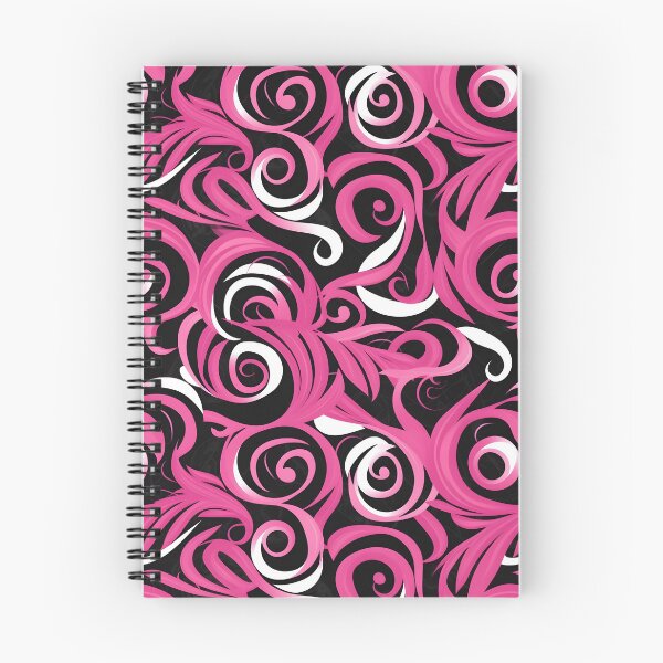 Item preview, Pink and Black Lines Swirls Abstract Pattern  designed and sold by palaco210.