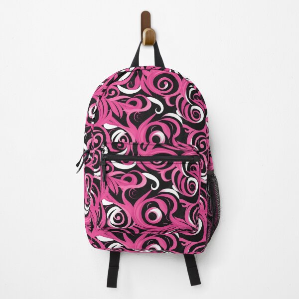 Item preview, Pink and Black Lines Swirls Abstract Pattern designed and sold by palaco210.