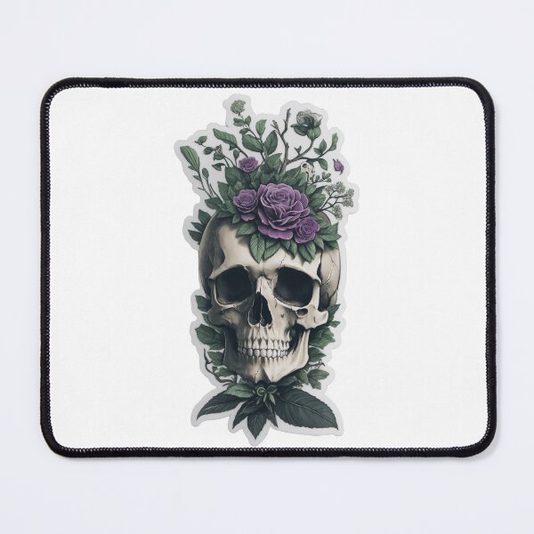 Item preview, Dead Skull aesthetic flowers around it designed and sold by ArtisticScratch.