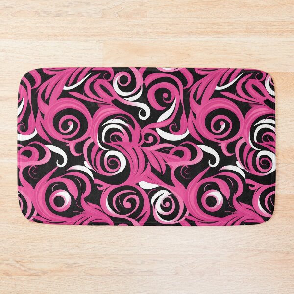 Item preview, Pink and Black Lines Swirls Abstract Pattern  designed and sold by palaco210.