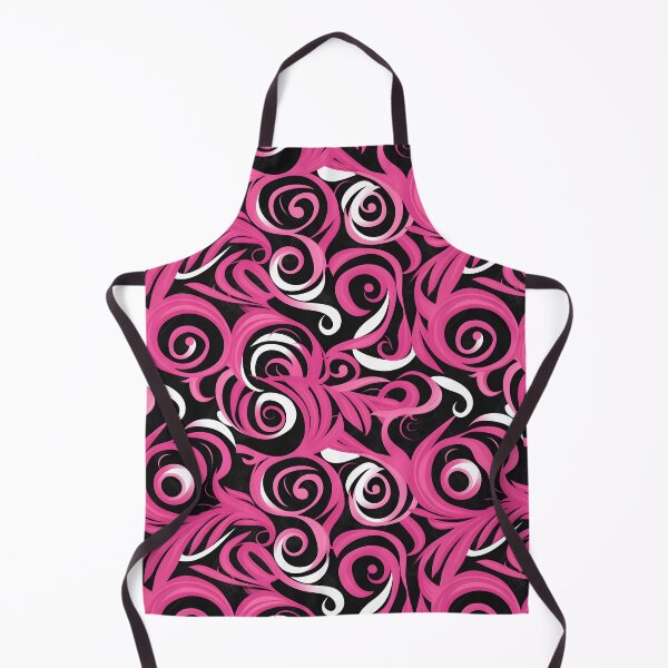 Item preview, Pink and Black Lines Swirls Abstract Pattern  designed and sold by palaco210.