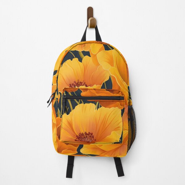 Item preview, Floral Pattern Neon Yellow - Orange Poppies designed and sold by MTJ-Mushrooms.