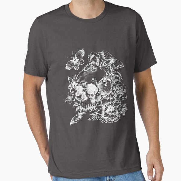 Item preview, Skull Embraced by Butterflies (BW) designed and sold by Asilh87 Design.