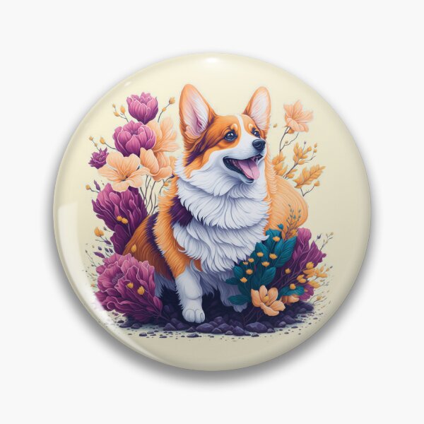 Artikelvorschau, Welsh Corgi Dog von Flowers and Leaves entworfen und verkauft von shokA Design.