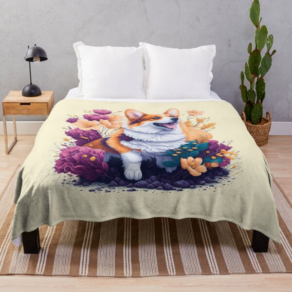 Artikelvorschau, Welsh Corgi Dog von Flowers and Leaves entworfen und verkauft von shokA Design.