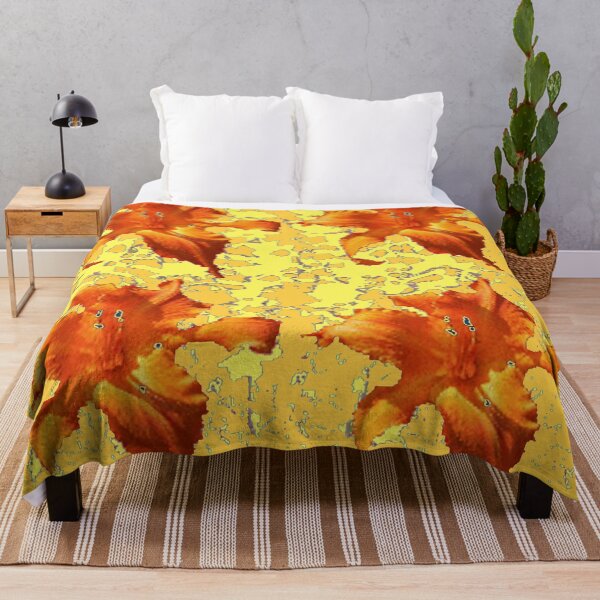 Item preview, YELLOW-ORANGE DECORATIVE LILLY FLOWER PATTERN ART designed and sold by sharlesart.