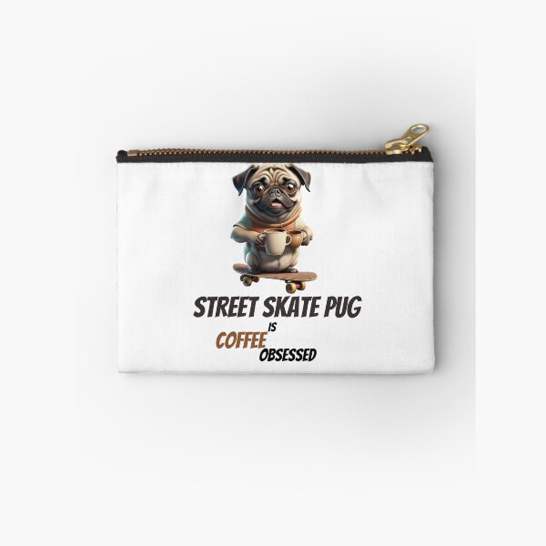 Item preview, Funny Pug Life Sayings Dog Skaterboarding Coffee Obsessed Skater Time Quotes designed and sold by Sshmorr.