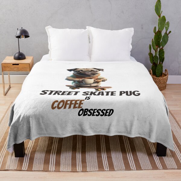 Item preview, Funny Pug Life Sayings Dog Skaterboarding Coffee Obsessed Skater Time Quotes designed and sold by Sshmorr.