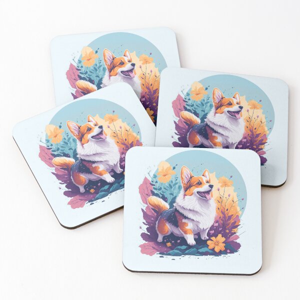 Artikelvorschau, Welsh Corgi Dog von Flowers and Leaves entworfen und verkauft von shokA Design.