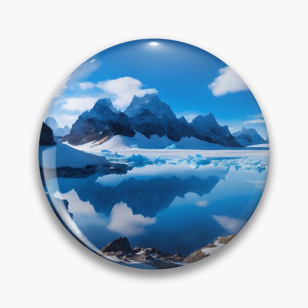 Item preview, Glacial Landscapes With a Bright Blue Sky and White Fluffy Clouds, Ai Generated Art designed and sold by AiGens.