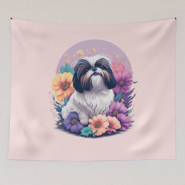 Item preview, shih tzu dog by Flowers and moon designed and sold by shokA Design.