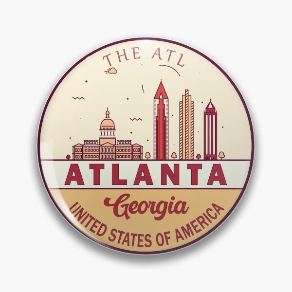 Item preview, Atlanta Georgia City Skyline Emblem designed and sold by KrisSidDesigns.
