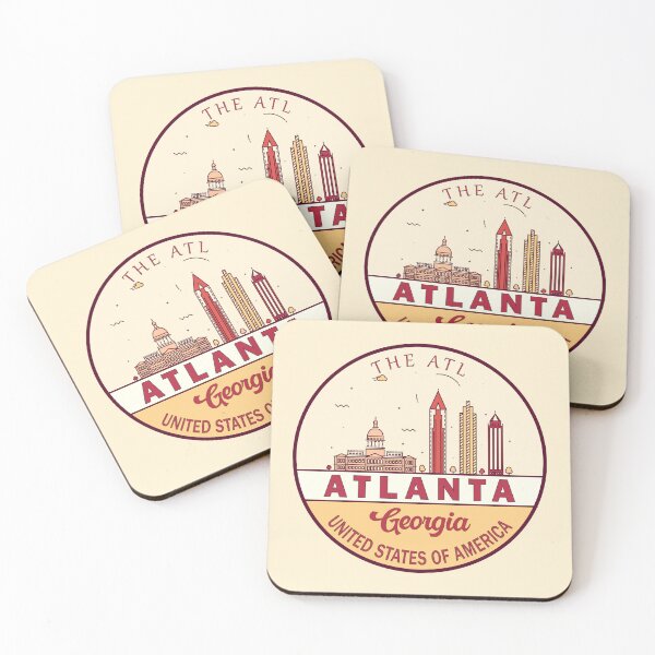 Item preview, Atlanta Georgia City Skyline Emblem designed and sold by KrisSidDesigns.