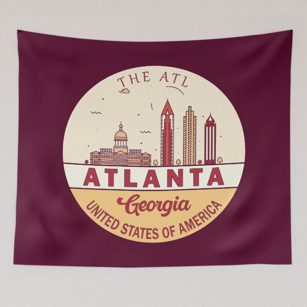 Item preview, Atlanta Georgia City Skyline Emblem designed and sold by KrisSidDesigns.