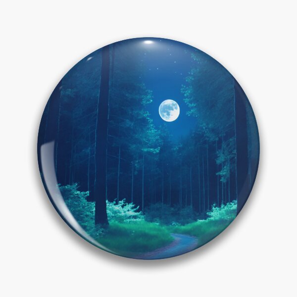 Item preview, Moonlit Forest Landscapes With a Silvery Glow Cast by the Moonlight Filtering Through the Trees, Ai Generated Art designed and sold by AiGens.
