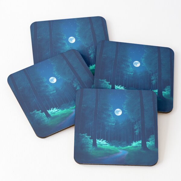 Item preview, Moonlit Forest Landscapes With a Silvery Glow Cast by the Moonlight Filtering Through the Trees, Ai Generated Art designed and sold by AiGens.