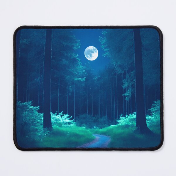 Item preview, Moonlit Forest Landscapes With a Silvery Glow Cast by the Moonlight Filtering Through the Trees, Ai Generated Art designed and sold by AiGens.
