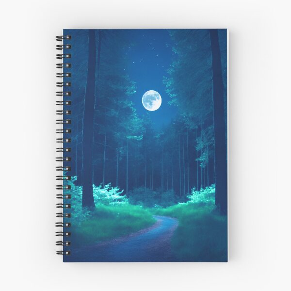 Item preview, Moonlit Forest Landscapes With a Silvery Glow Cast by the Moonlight Filtering Through the Trees, Ai Generated Art designed and sold by AiGens.