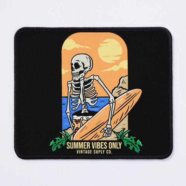 Item preview, Skeleton with surfboard summer vibes only designed and sold by Acim0.