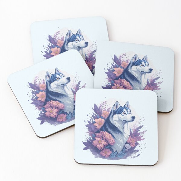 Aperçu de l'œuvre chien husky sibérien par Flowers and moon créée et vendue par shokA Design.