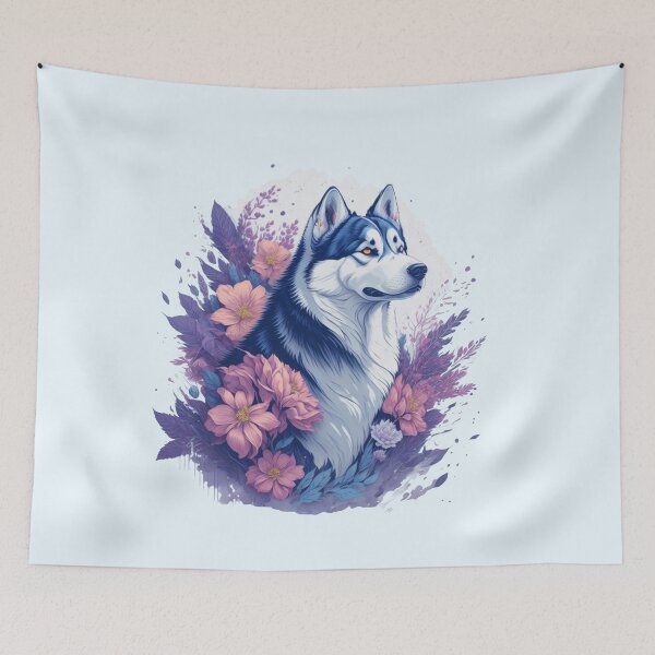 Aperçu de l'œuvre chien husky sibérien par Flowers and moon créée et vendue par shokA Design.