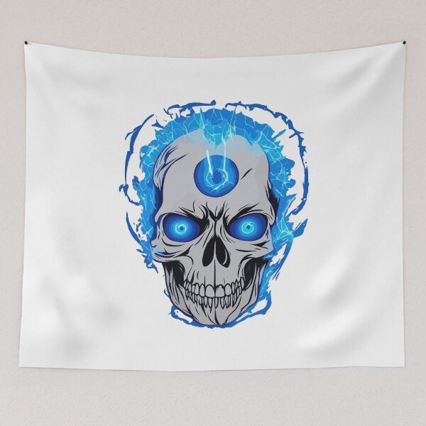 Item preview, blue electric skull  designed and sold by jkrphoto.
