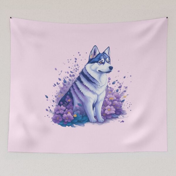 Aperçu de l'œuvre « chien husky sibérien » par Flowers créée et vendue par shokA Design.