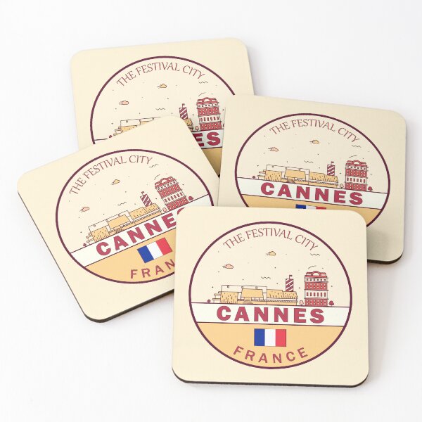 Item preview, Cannes France City Skyline Emblem designed and sold by KrisSidDesigns.