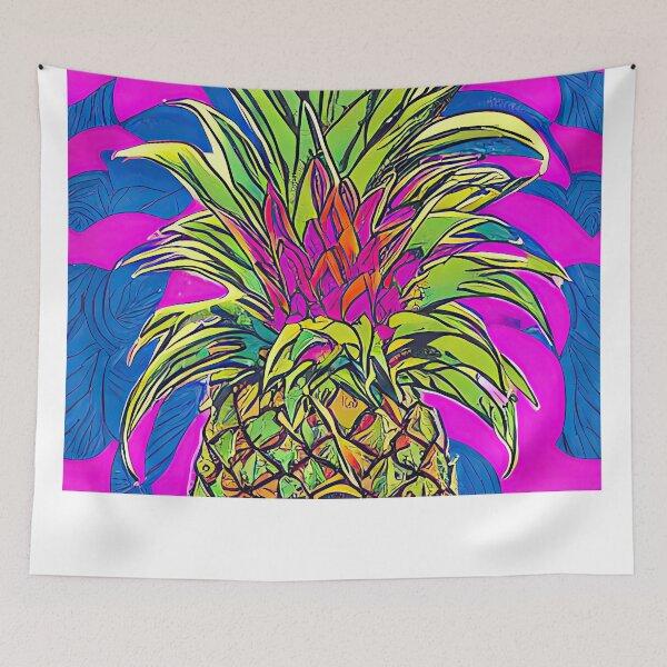 Item preview, Hawaiian Pineapple AI Art Print, Modern Home Decor, Abstract Art, Boho Botanical Art designed and sold by casaai.