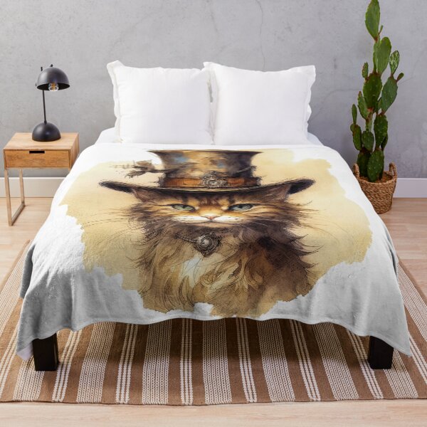Item preview, Cat wearing hat,yellow color,abstract,cartoon designed and sold by Hermossa-Art.