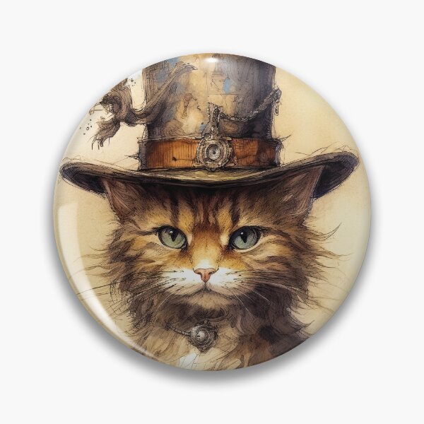 Item preview, Cat wearing hat,yellow color,abstract,cartoon designed and sold by Hermossa-Art.