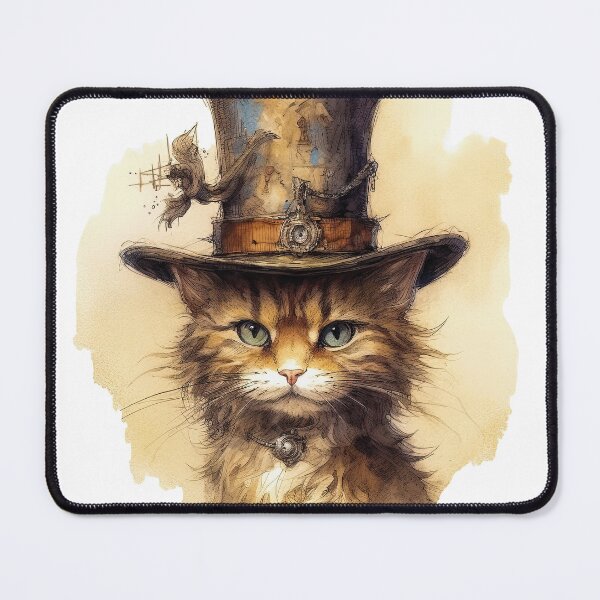 Item preview, Cat wearing hat,yellow color,abstract,cartoon designed and sold by Hermossa-Art.