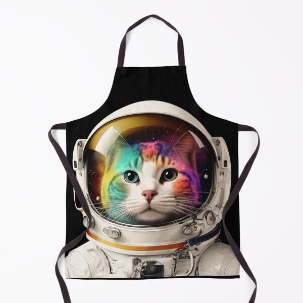 Item preview, A Cat in Space Suit Staring Straight Ahead, Astronaut Cat, Cosmic Kitty, Galactic Cat, Cat Lover Gift, Rainbow Colors designed and sold by iCherryRed.