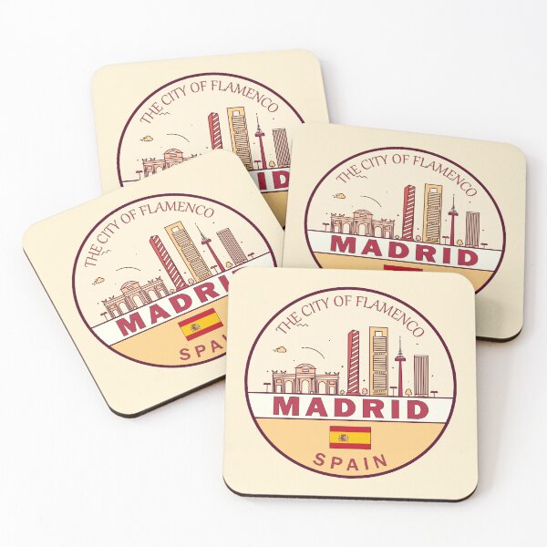 Item preview, Madrid Spain City Skyline Emblem designed and sold by KrisSidDesigns.