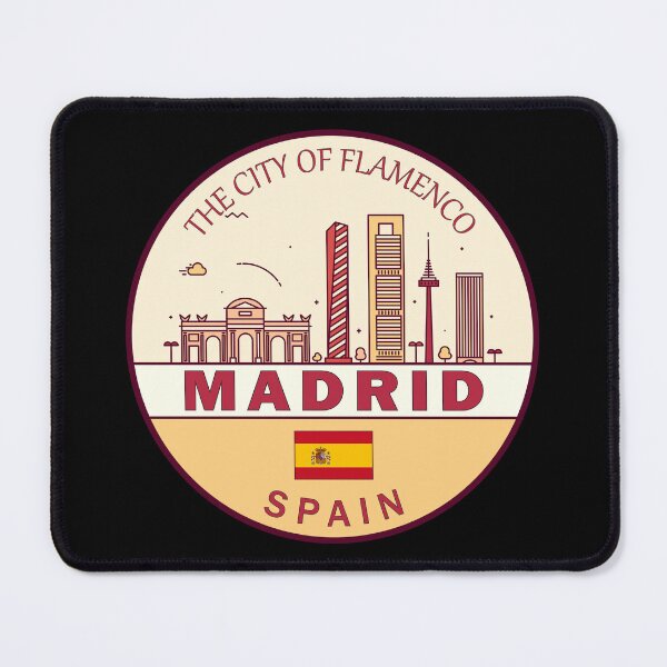 Item preview, Madrid Spain City Skyline Emblem designed and sold by KrisSidDesigns.