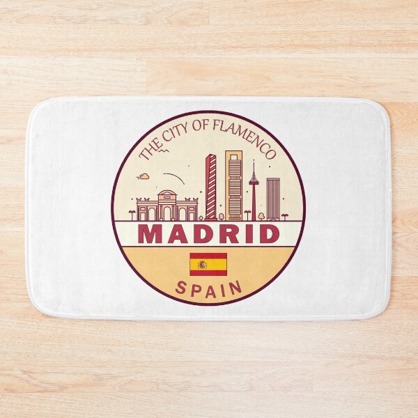 Item preview, Madrid Spain City Skyline Emblem designed and sold by KrisSidDesigns.