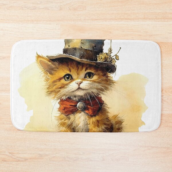 Item preview,  Cat wearing hat,yellow color,abstract,cartoon designed and sold by Hermossa-Art.