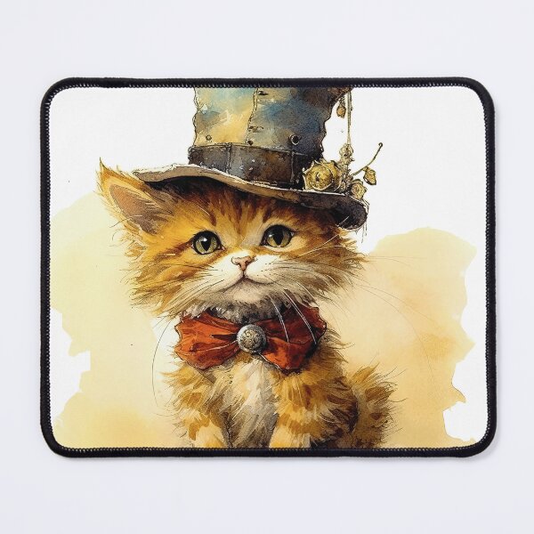 Item preview,  Cat wearing hat,yellow color,abstract,cartoon designed and sold by Hermossa-Art.