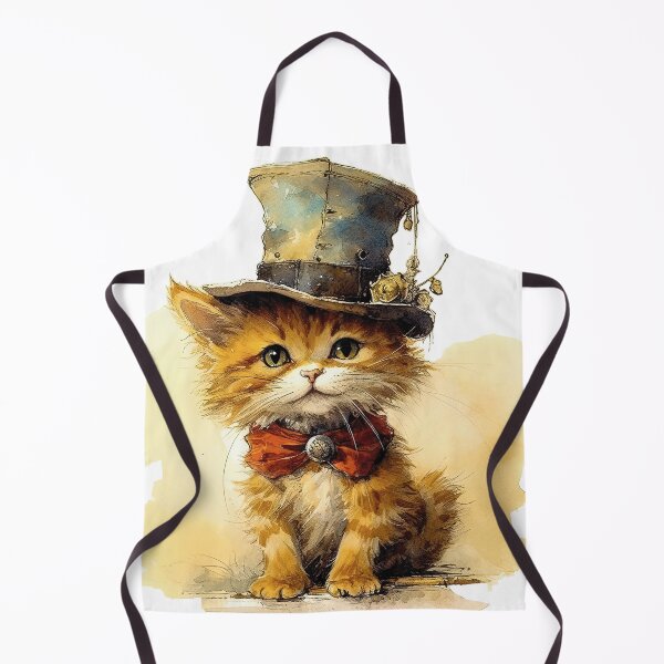 Item preview, Cat wearing hat,yellow color,abstract,cartoon designed and sold by Hermossa-Art.