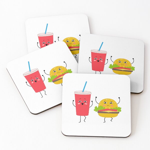Item preview, A couple of cute happy characters - soda and hamburger. Best friends forever designed and sold by Viktoriia.