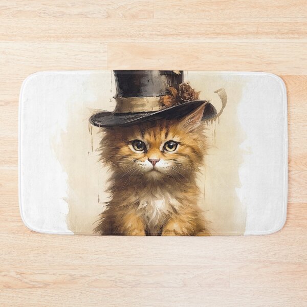 Item preview,  Cat wearing hat,yellow color,abstract,cartoon designed and sold by Hermossa-Art.