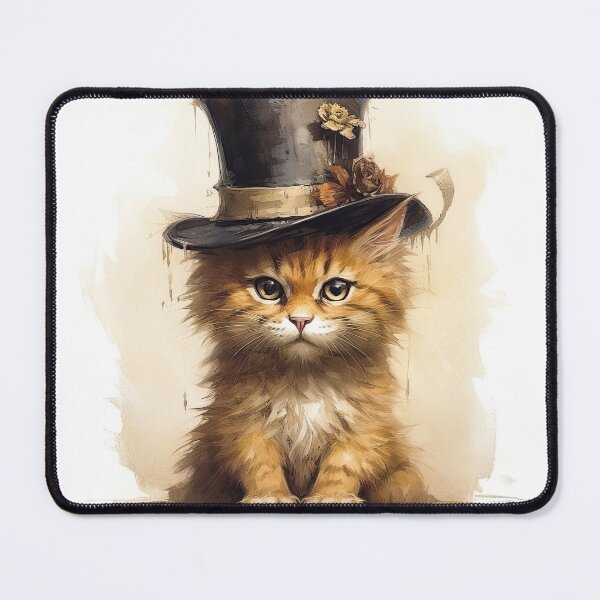 Item preview, Cat wearing hat,yellow color,abstract,cartoon designed and sold by Hermossa-Art.