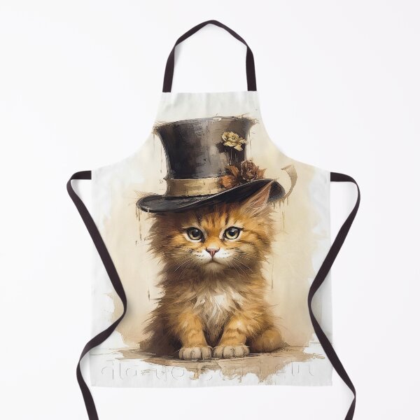 Item preview, Cat wearing hat,yellow color,abstract,cartoon designed and sold by Hermossa-Art.