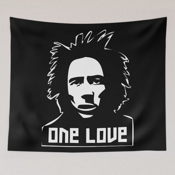 Item preview, BOB One Love Black & White silhouette stencil minimal art designed and sold by 442workshop.