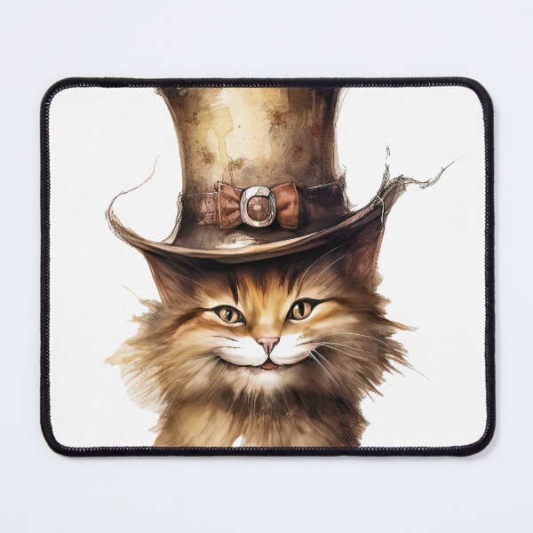 Item preview, Cat wearing hat,yellow color,abstract,cartoon designed and sold by Hermossa-Art.