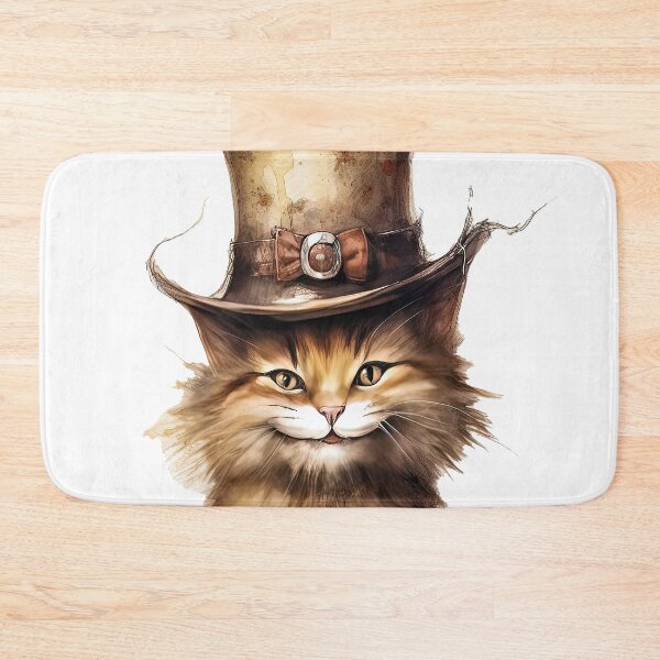 Item preview,  Cat wearing hat,yellow color,abstract,cartoon designed and sold by Hermossa-Art.