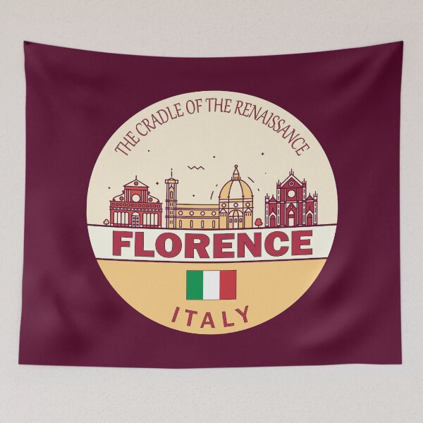 Item preview, Florence Italy City Skyline Emblem designed and sold by KrisSidDesigns.