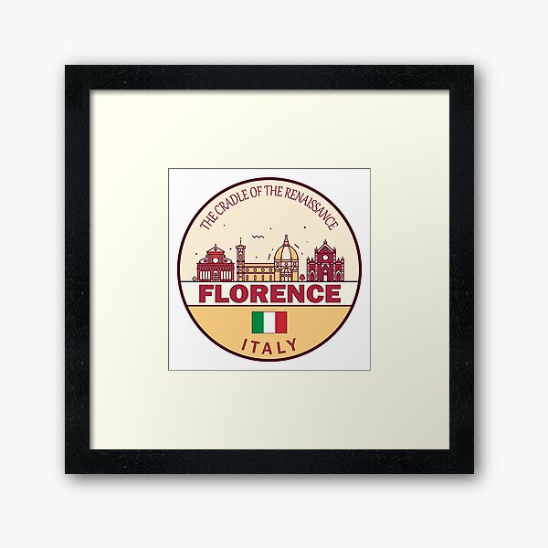Item preview, Florence Italy City Skyline Emblem designed and sold by KrisSidDesigns.